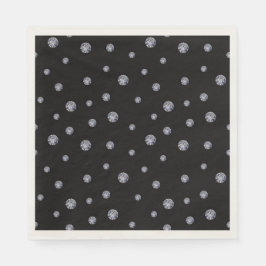 Rhinestones på svart pappersservett