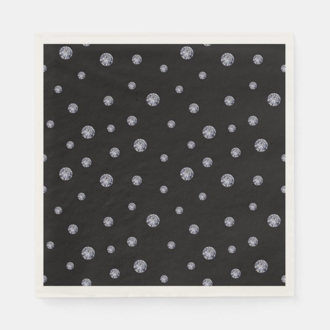 Rhinestones på svart pappersservett (Framsidan)