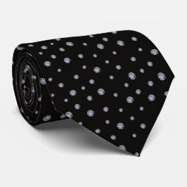 Rhinestones på svart slips