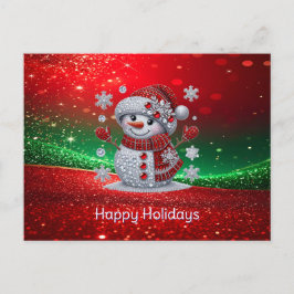 Rhinestones Snemann Jul Postkort Vykort