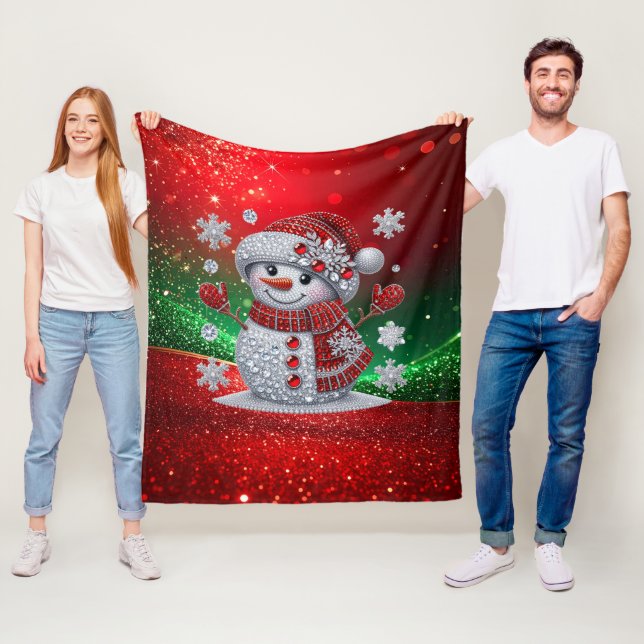 Rhinestones Snömannen Flanellfilt Fleecefilt (På plats)