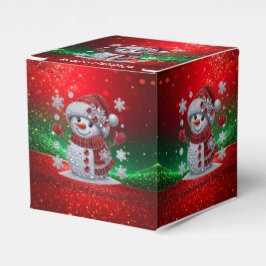 Rhinestones Snowman Holiday Favor Box Presentaskar