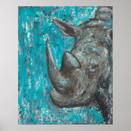 Rhino380 - Abstrakt Rhinosceros Art Poster
