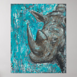 Rhino380 - Abstrakt Rhinosceros Art Poster