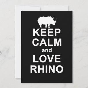 Rhino Älskare Gift Behålla Lugn och Kärlek Rhino Tack Kort