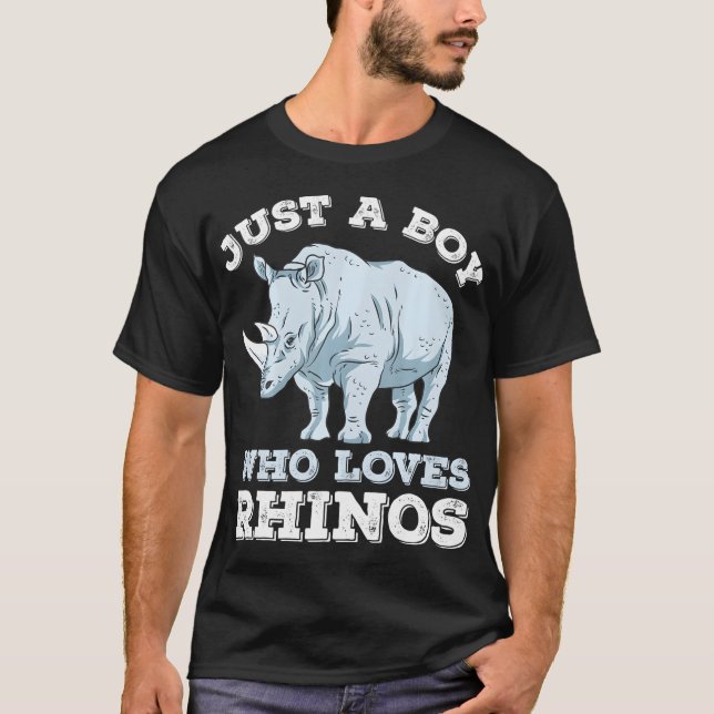 Rhino Älskare Rhinoceros African Animal Safari Boy T Shirt (Framsida)