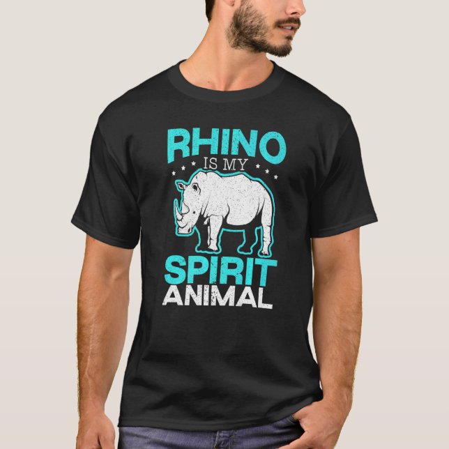 Rhino är min själ på Rhinocerus Wildlife Anim T Shirt (Framsida)