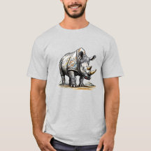 Rhino Art-arbete för T-Shirt Vector-utskrift