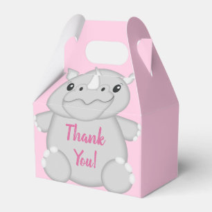 Rhino Baby Shower Rosa Presentaskar