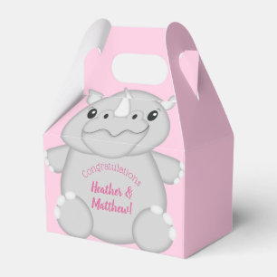 Rhino Baby Shower Rosa Presentaskar