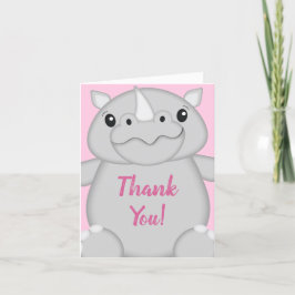 Rhino Baby Shower Rosa Tack Kort