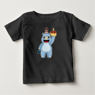 Rhino Birthday Candle Cake T Shirt