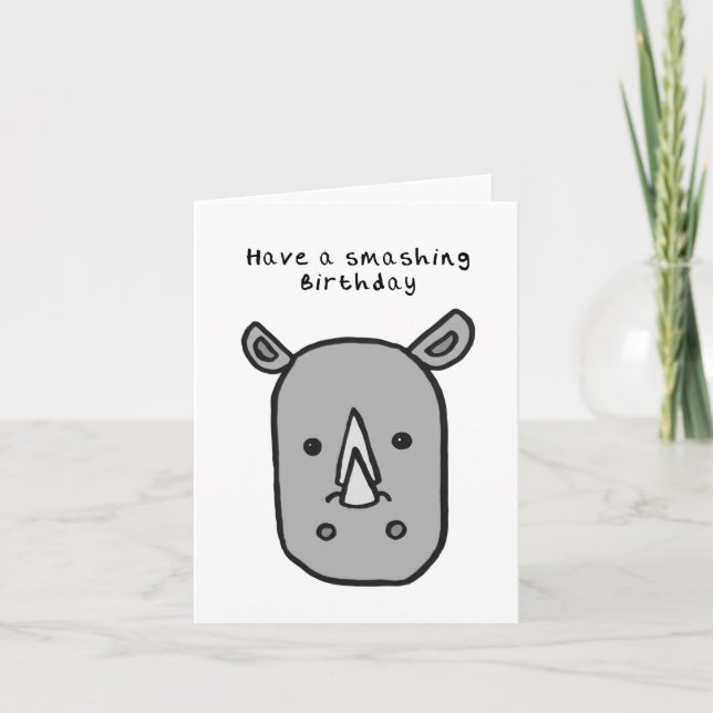 Rhino Birthday Card Kort (Framsida)