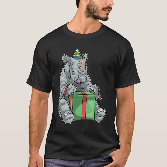 Rhino Birthday Gift T Shirt (Framsida)