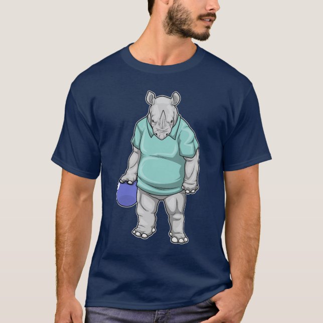 Rhino Bowling Bowling ball T Shirt (Framsida)