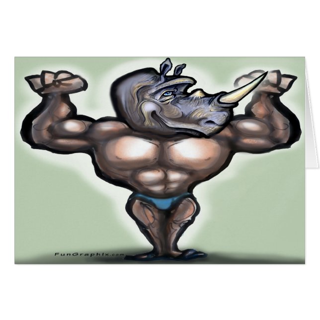 Rhino Boy Hälsningskort (Framsidan Horizontal)