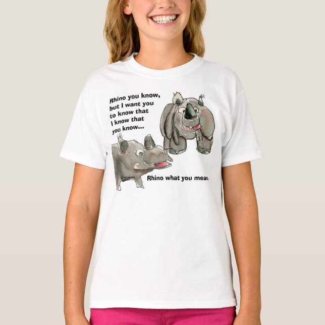 Rhino Du känner till Anpassningsbar T-Shirt Appare (Framsida)