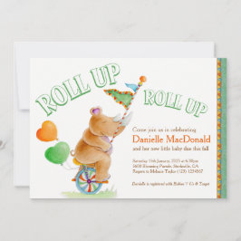 Rhino elephant vattencolor grönt brunbabdusch inbjudningar