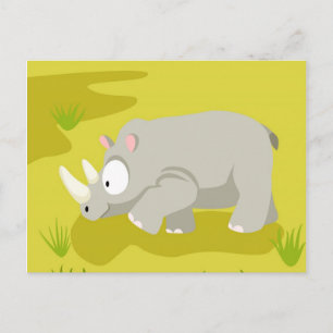 Rhino från min världsserie vykort