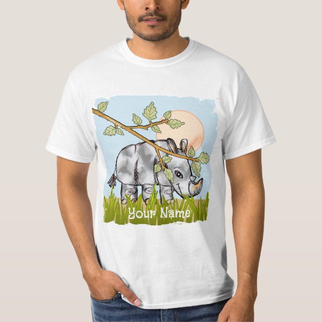 Rhino Gömmande T Shirt (Framsida)