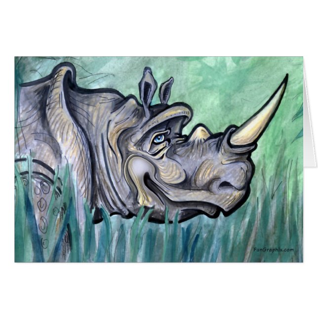 Rhino Hälsningskort (Framsidan Horizontal)