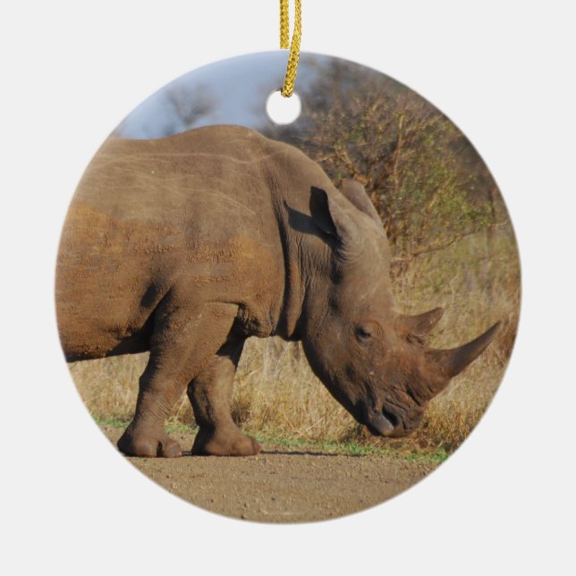 Rhino Julgransprydnad Keramik (Framsidan)