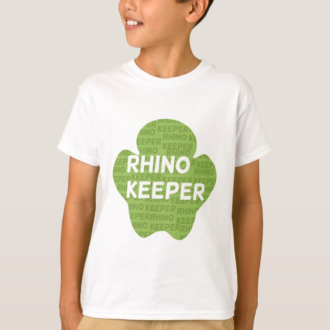 Rhino Keeper-avtryck T Shirt (Framsida)