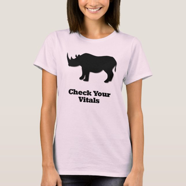 Rhino kolla dina injektionsflaskor t-shirt (Framsida)
