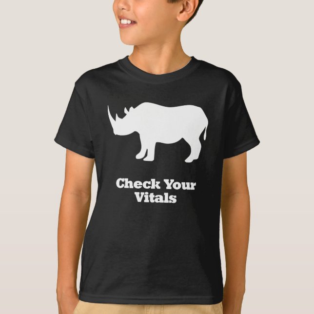 Rhino - kolla vitan på dina injektionsflaskor t-shirt (Framsida)