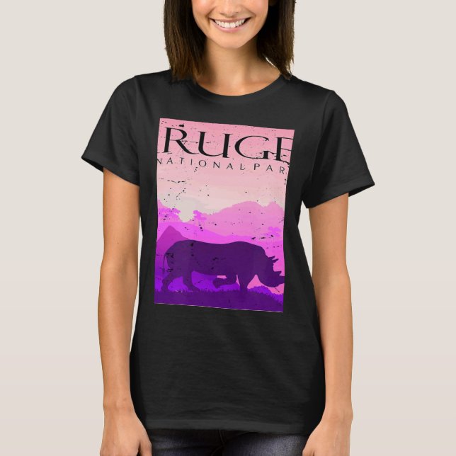 Rhino Kruger National Park Safari Africa Big Five  T Shirt (Framsida)