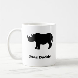 Rhino Mac pappa svart Kaffemugg