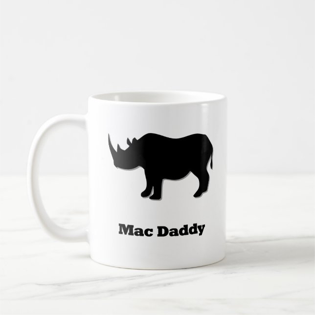 Rhino Mac pappa svart Kaffemugg (Vänster)