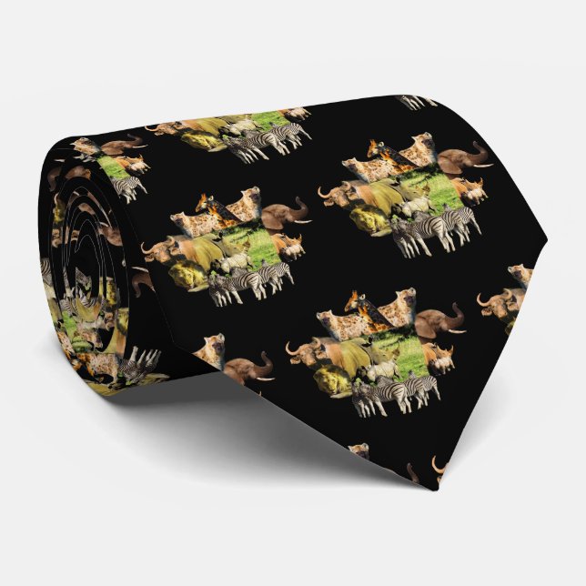 Rhino Mamma och Calf Wildlife Ram Neck Tie Slips (Rullad)