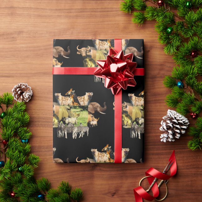 Rhino mamma och ram Wrapping Papper för kalvlevand Presentpapper (Julgåva)