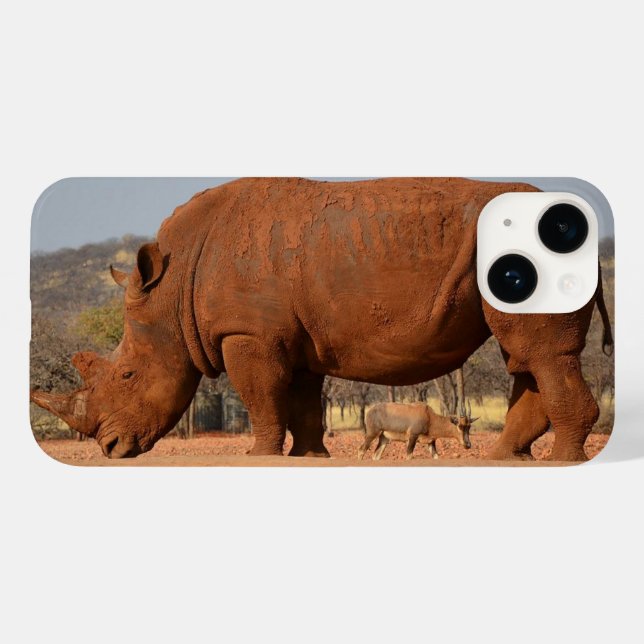 Rhino med lera på hudfoto (Baksida (horisontell))