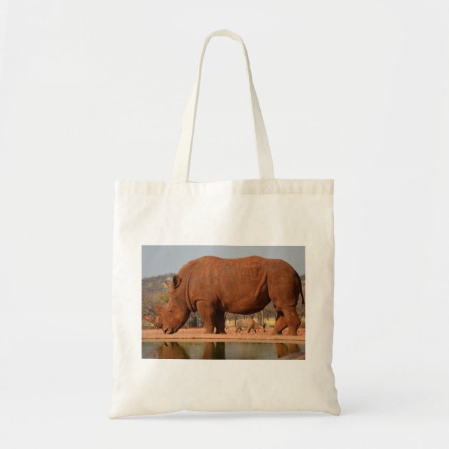 Rhino med lera på hudfoto tygkasse (Framsidan)