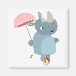 Rhino med Parbrella på Unicle Magnet