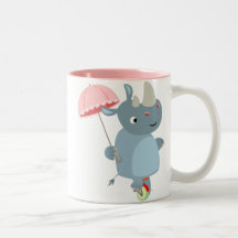 Rhino med Parbrella på Unicle Mugg