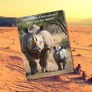 Rhino mor med Calf Vykort