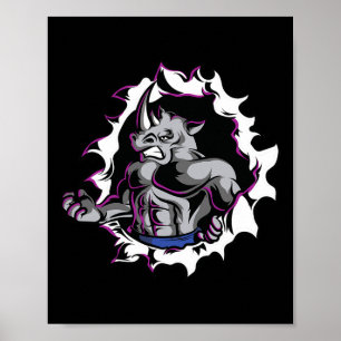 Rhino Muscles Fitness Bodybuilding Weight Lyft Poster