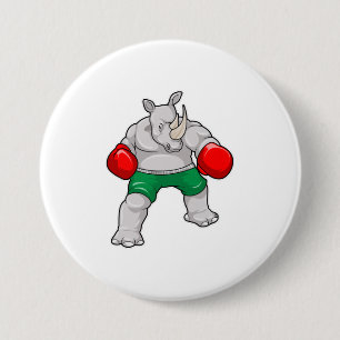 Rhino på Boxing med Boxing handskar Knapp