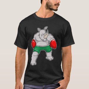 Rhino på Boxing med Boxing handskar T Shirt