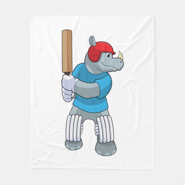 Rhino på Cricket med Cricket fladdermus Fleecefilt (Framsidan)