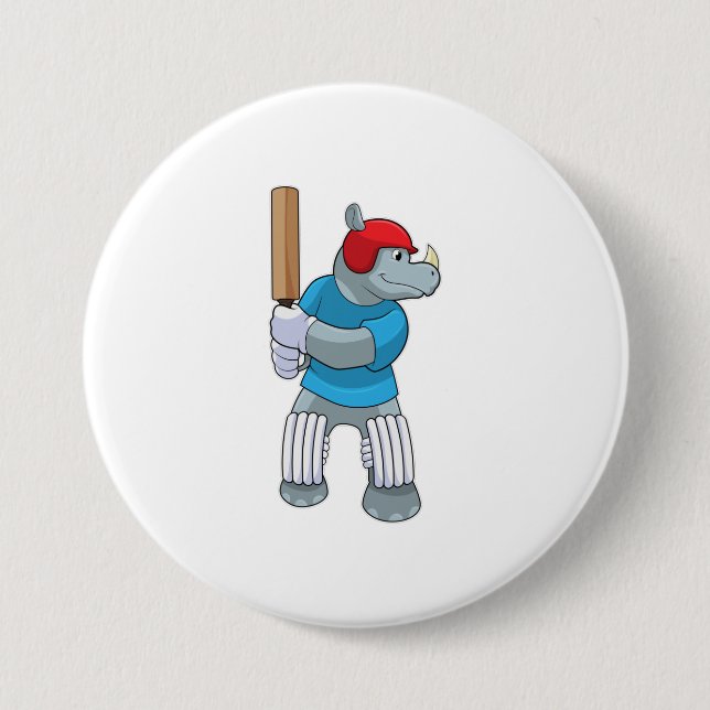 Rhino på Cricket med Cricket fladdermus Knapp (Framsida)