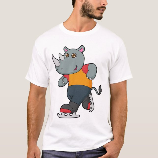 Rhino på isar med isskal t shirt (Framsida)