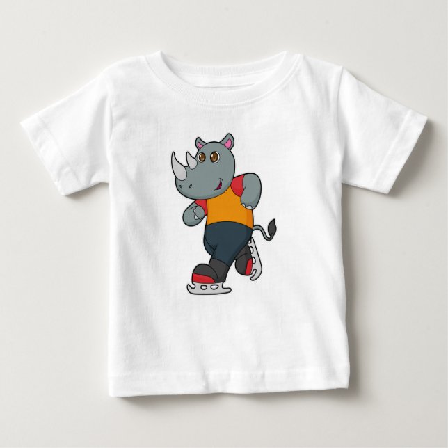 Rhino på isar med isskal t shirt (Framsida)