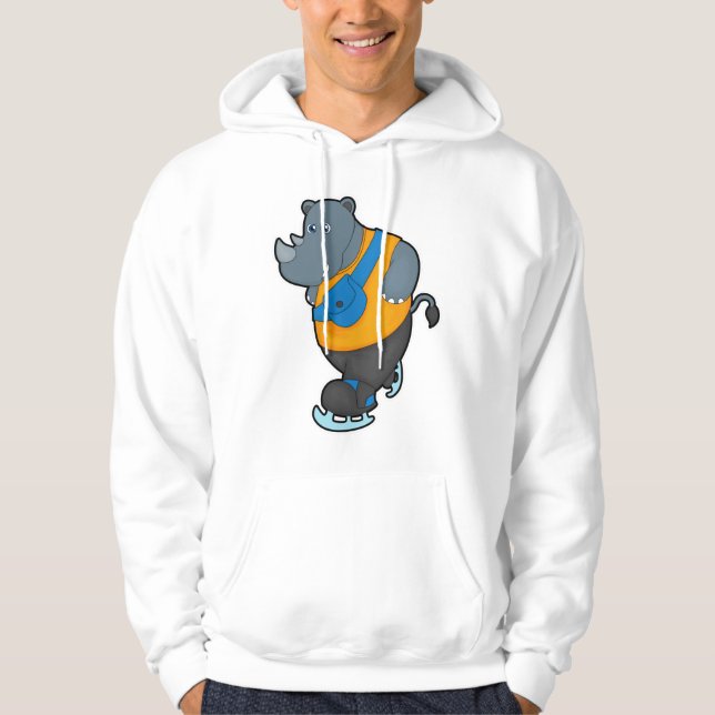 Rhino på isar med sillsäck hoodie (Framsida)