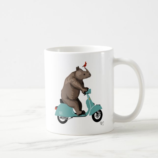 Rhino på mopat kaffemugg (Höger)