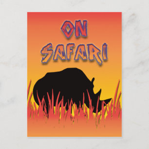 Rhino på safari-vykort vykort
