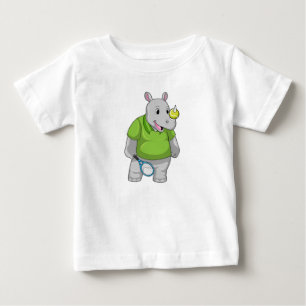 Rhino på Tennis med Tennis boll T Shirt